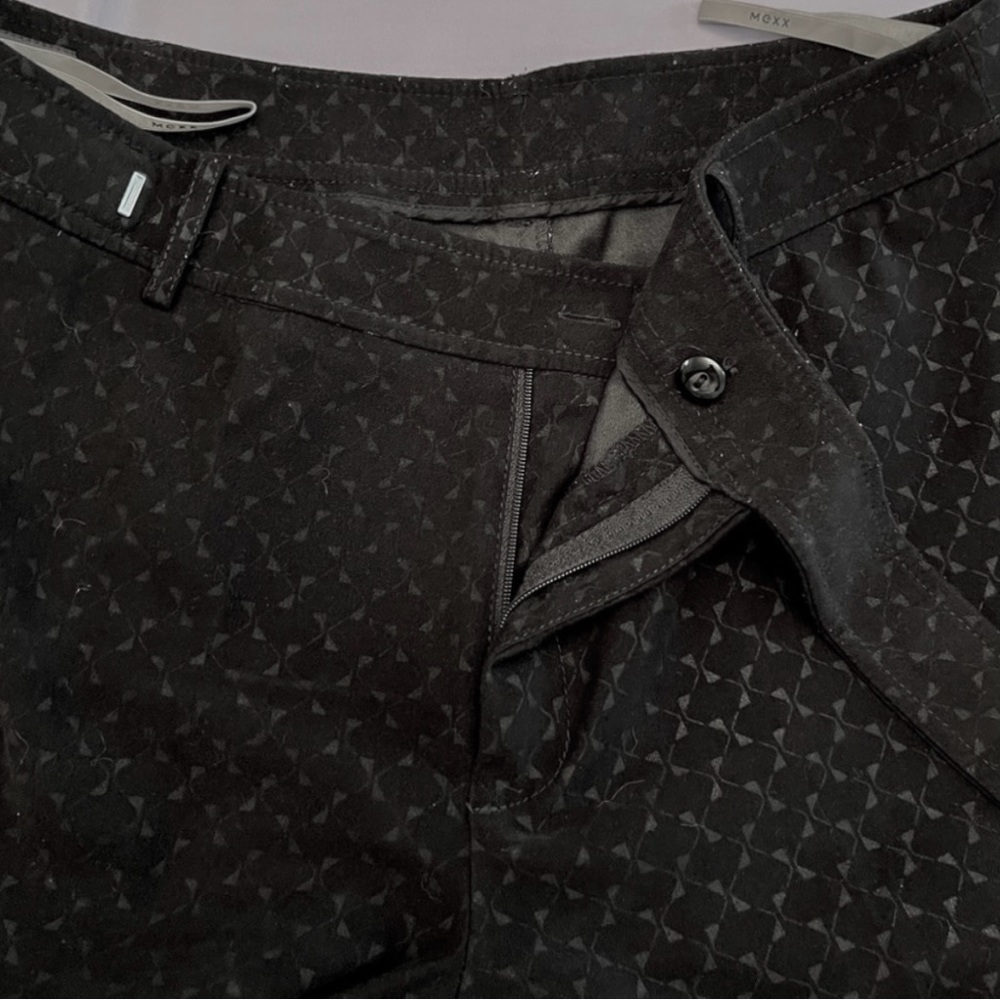 Mexx Women’s Classic Black Dress Pants Size 14 Flare Leg Rare Geometric Pattern - Picture 6 of 10